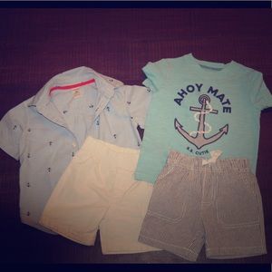 Two nautical styled shirts outfits